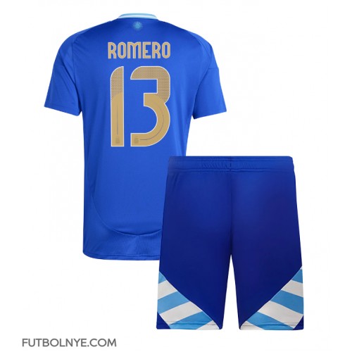 Camiseta Argentina Cristian Romero #13 Visitante Equipación para niños Copa America 2024 manga corta (+ pantalones cortos)